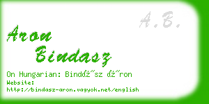 aron bindasz business card